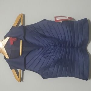 JS Collection top women's size 6 blue sleeveless blouse zip back v-neck …